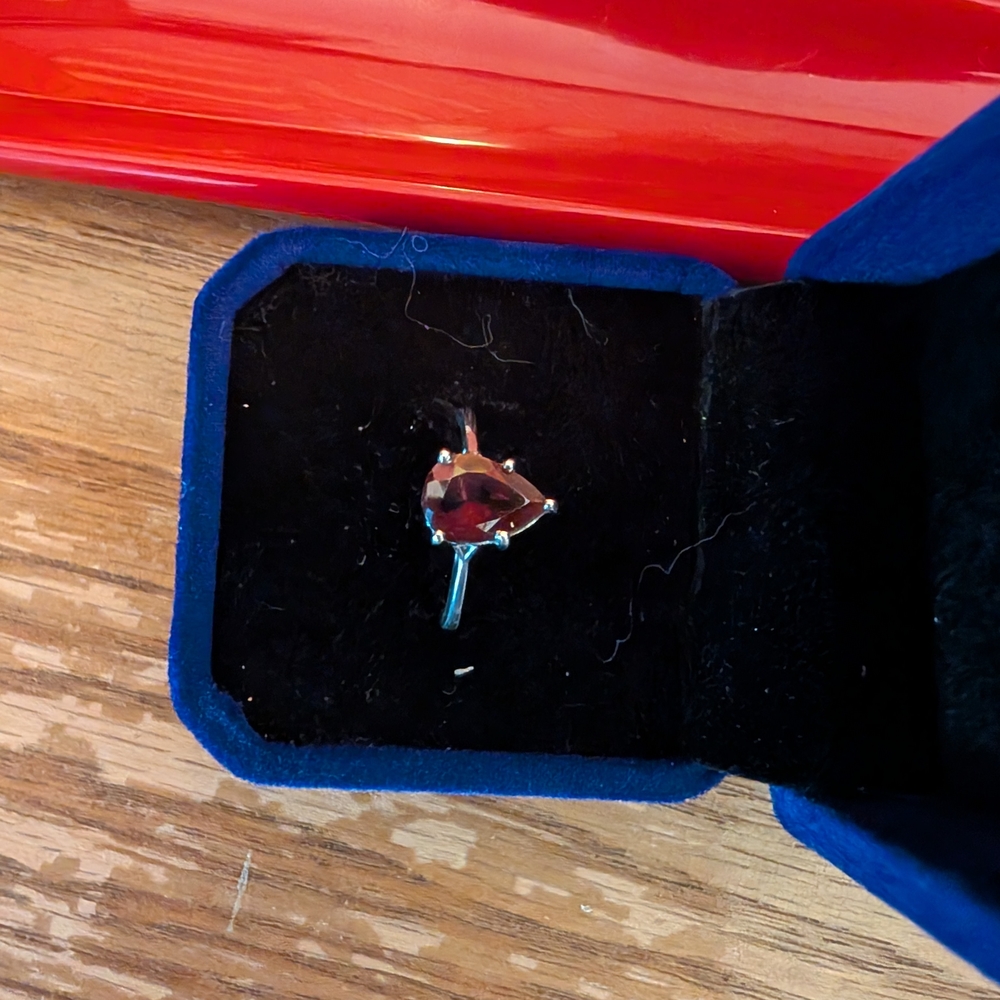 Radiant Red And Silver Statement Ring - image 1